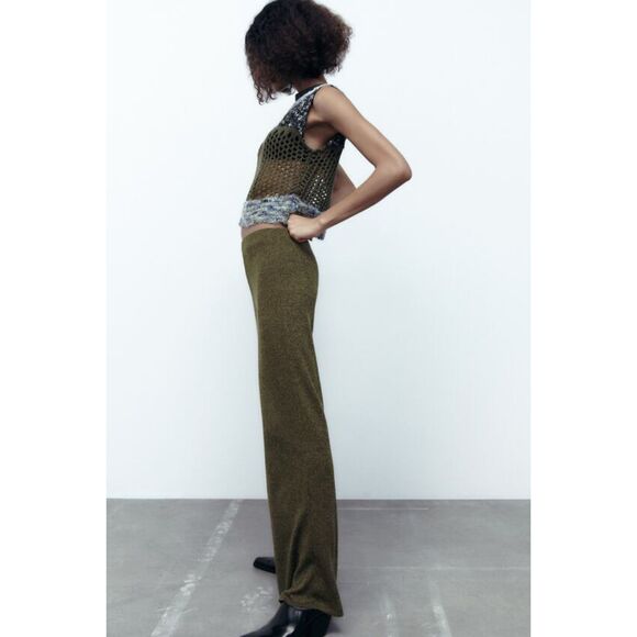 Multicolor Zara Open-Stitch Crochet Round Neck Sleeveless Knit Top (NWT) - Picture 6 of 8